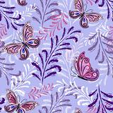 Gentle violet seamless floral pattern