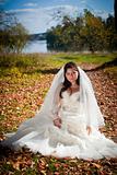 Bride in autumn field