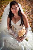 Bride in autumn field