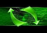 Abstract technology green arrows