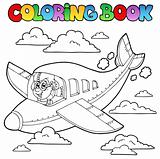 Coloring book with cartoon aviator