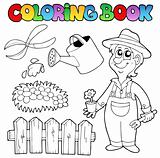 Coloring book with garden topic