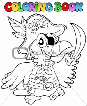 Image 4229934: Coloring book with pirate parrot from Crestock Stock Photos