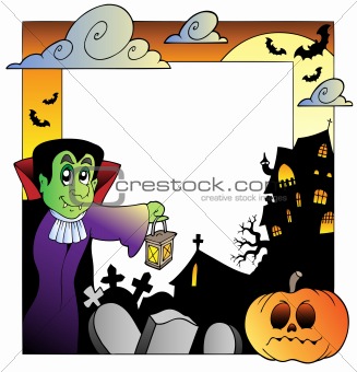 Frame with Halloween topic 2