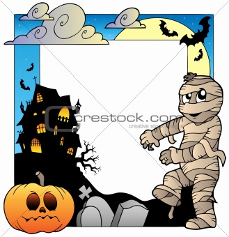 Frame with Halloween topic 3
