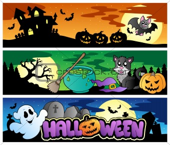 Halloween banners set 4