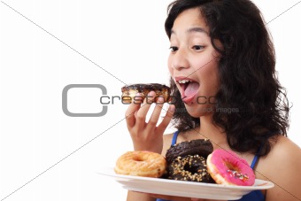 Eating donut