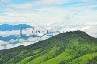 View point of misty mountain