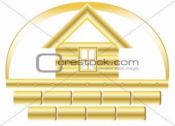 golden house and bricks