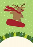 Reindeer Snowboarding
