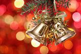Golden Christmas tree decorations 