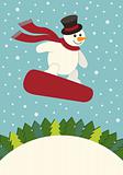 Snowman Snowboarding