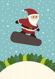Santa Claus Snowboarding