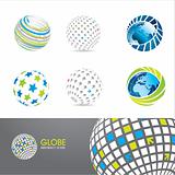 Set of globe icons