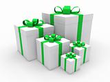 3d green gift box christmas