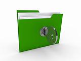 3d folder document green