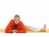 series or yoga photos. young woman doing yoga stretching pose