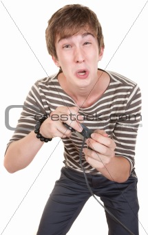 Teen With Game Controller