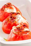 baked tomatoes with goat cheese and pancetta
