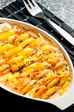 potatoes and salmon baked in cream