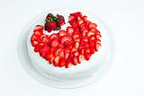 light yogurt cake with strawberries