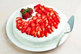 light yogurt cake with strawberries