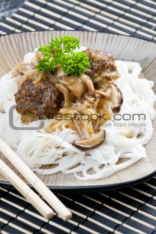 minced meat balls with mushrooms the Asian