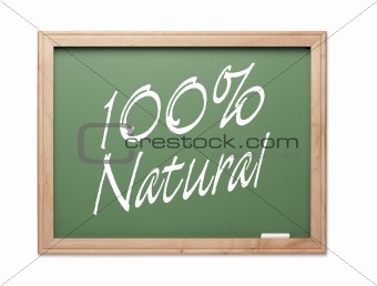 100 Percent Natural Green Chalk Board Series on a White Background.