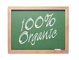 100% Organic Green Chalk Board Series on a White Background.