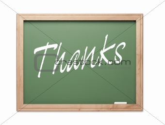 Thanks Green Chalk Board Series on a White Background.