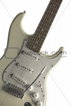 White Guitar Isolated On White