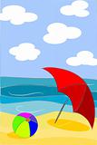 Beach beauty colorful illustration - vector