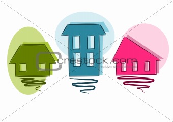 Simple houses symbol - vector