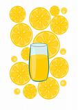 Glass with lemon juice - vector