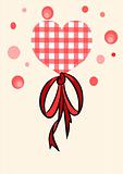Red heart with beauty bow - vector