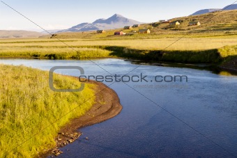 Varmahlio village next to Heradsvotn river - Iceland