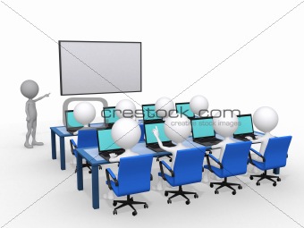 3d person with pointer in hand close to board