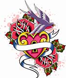 swallow heart flower emblem