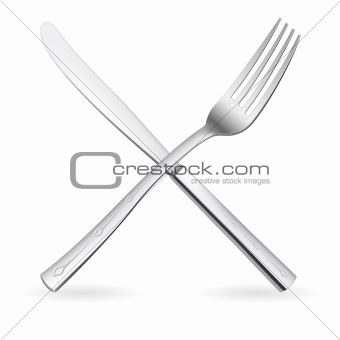 Crossed fork and knife.