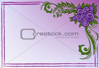 Business card with purple roses