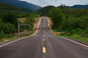 Long hilly road