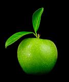 Fresh green apple closeup