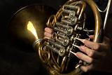 French old horn closeup