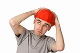 shocked Construction worker
