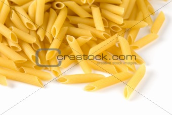 dry pasta on white