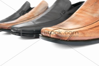 Brown and black shoes