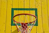 Basketball board closeup.