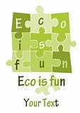 Eco is fun - green puzzle - vector