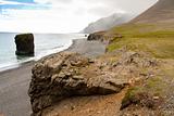 Rocky coastline in Hvalnes area - Iceland