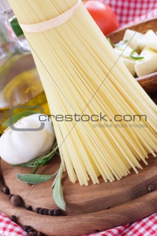 Italian Pasta with cooking ingredients